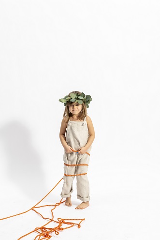 lniany kombinezon dla dziewczynek