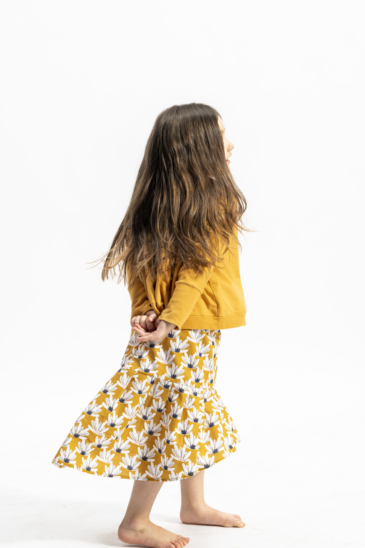 spodnica midi w kwiaty