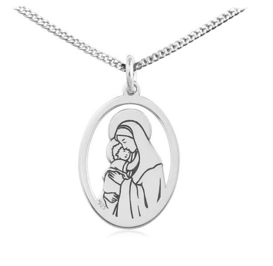 medalik komunijny srebrny